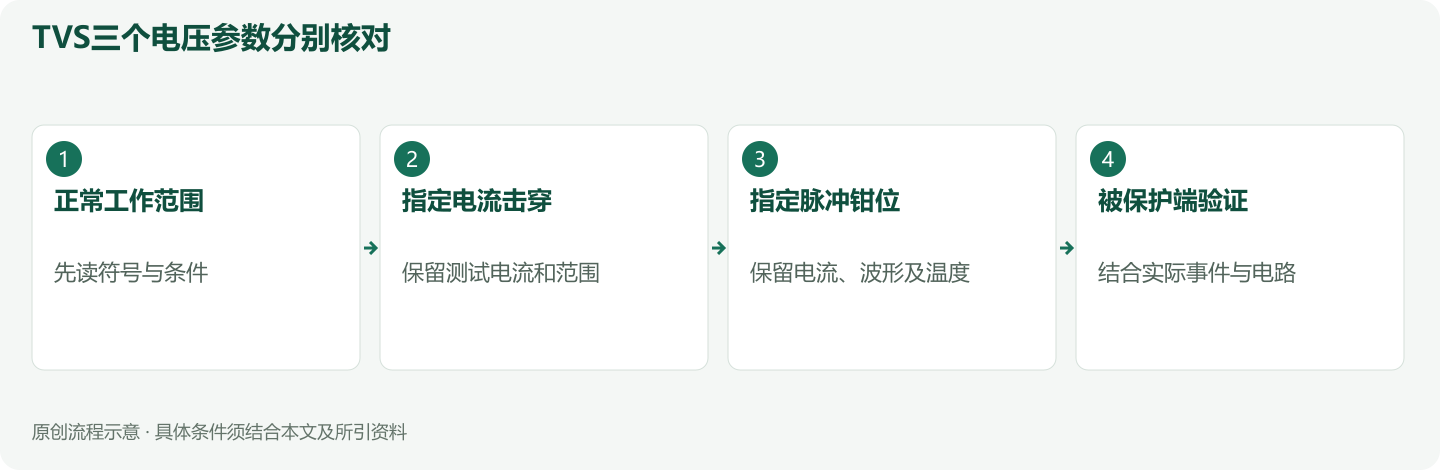 TVS三个电压参数分别核对