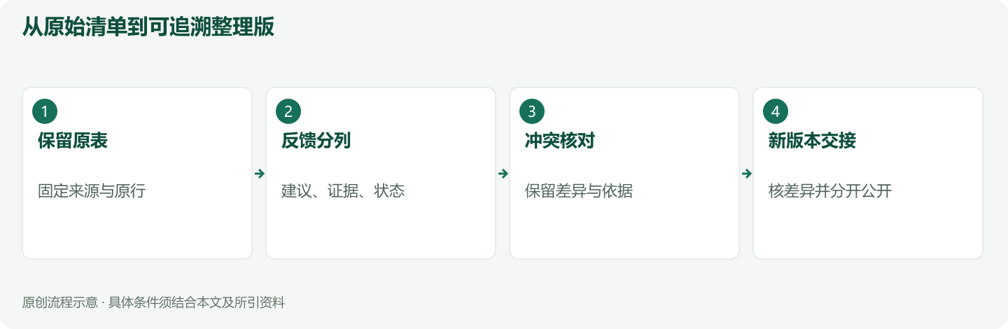 从原始清单到可追溯整理版
