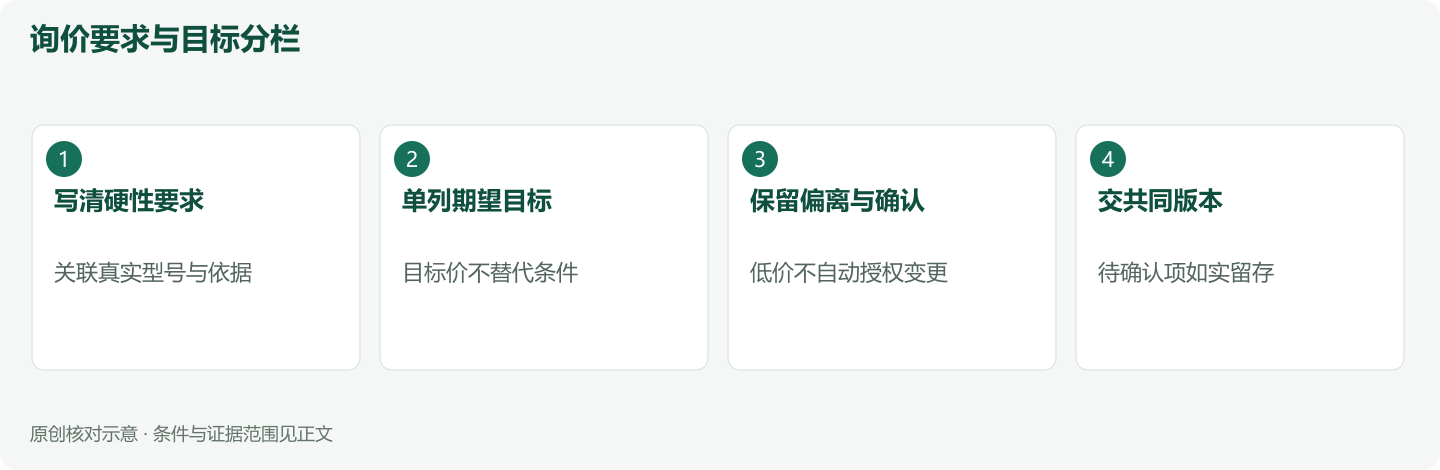 询价要求与目标分栏