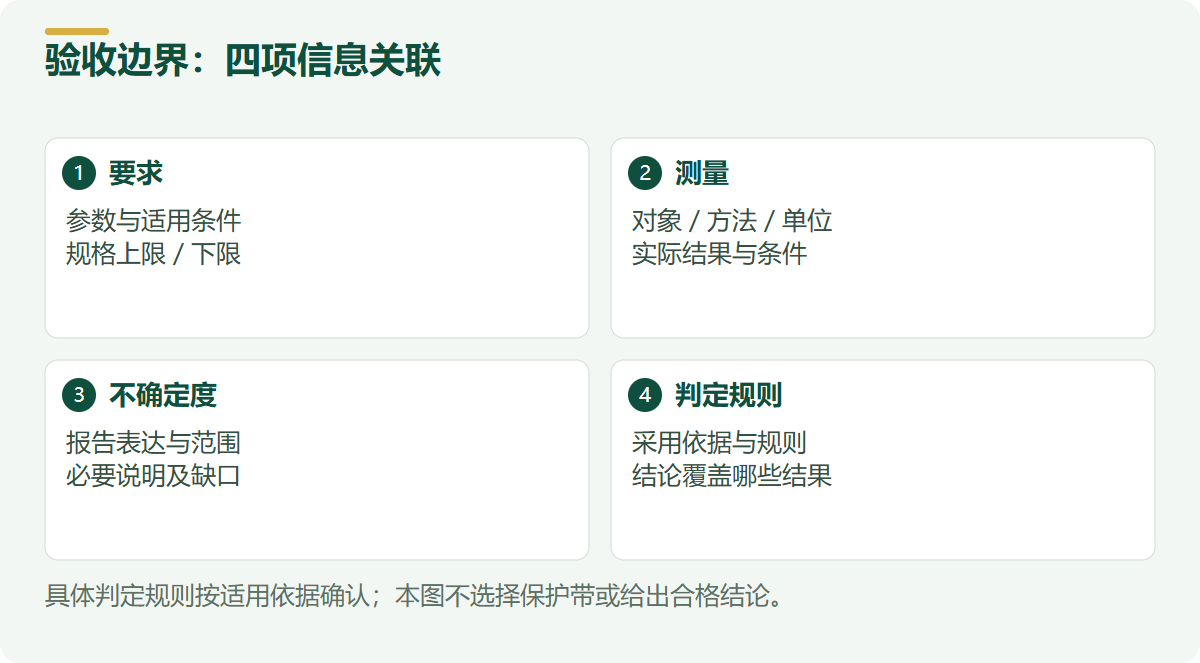 验收边界：四项信息关联