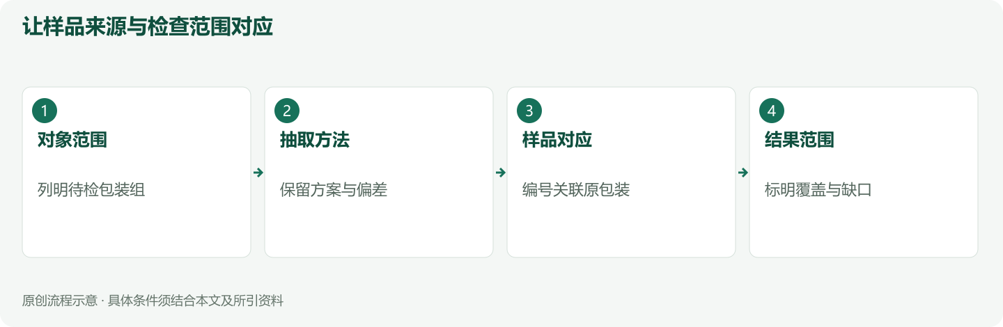 让样品来源与检查范围对应