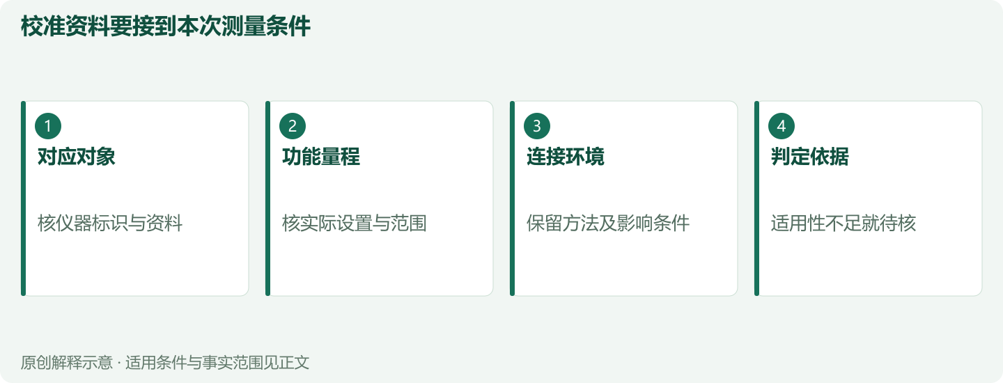 校准资料要接到本次测量条件